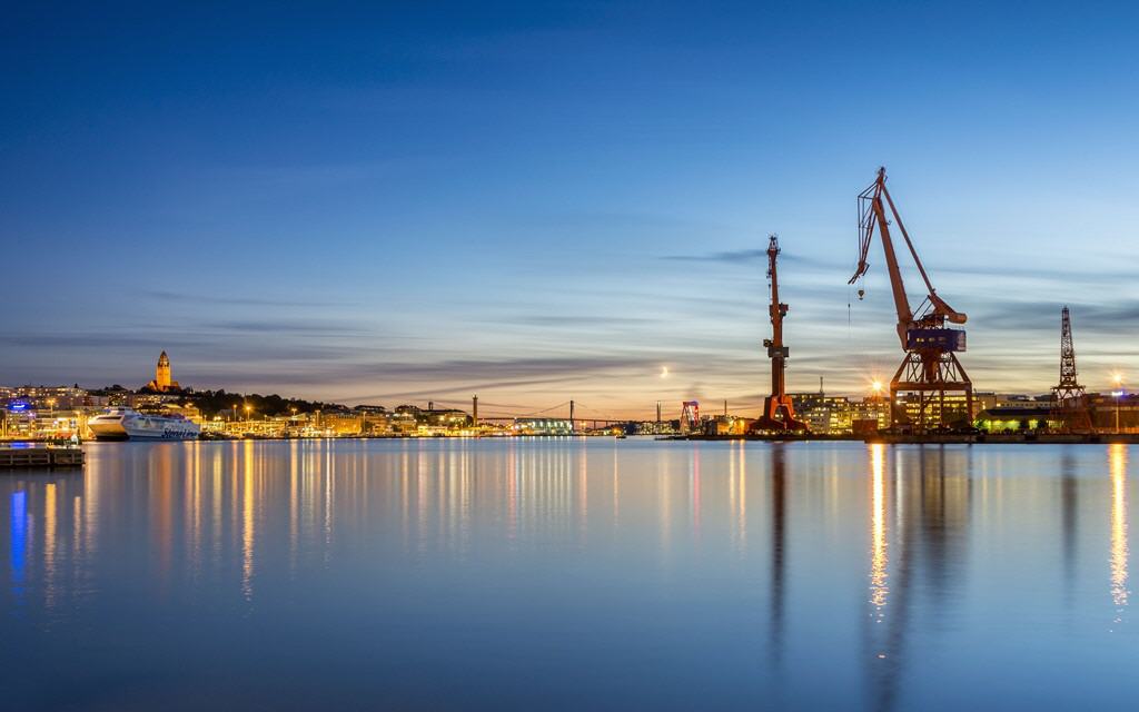 Skyline des Göteborger Hafens