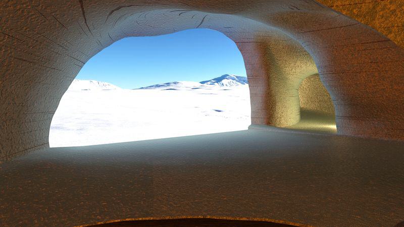 Eistunnel unter dem isländischen Gletscher Langjök